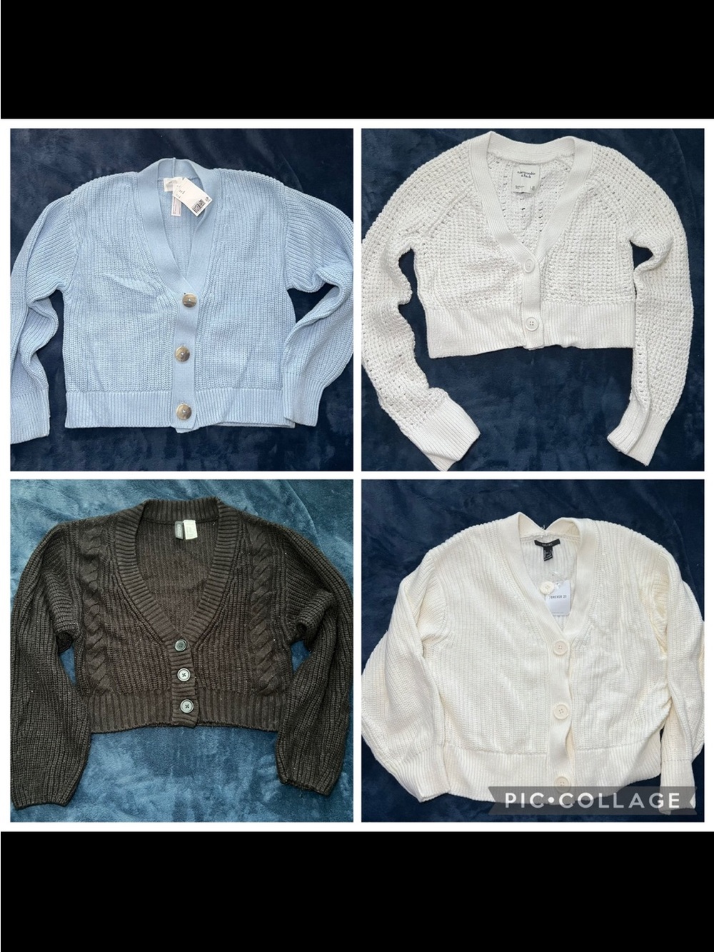 Womens Cropped Button Cardigan Sweater Bundle (4)